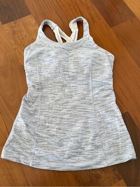 lululemon athletica Light Heather Gray Crossback Athletic Tank